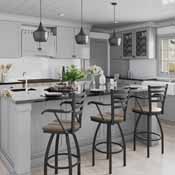 415 Jackie with Arms Swivel Stool with Black Wrinkle Finish and Medium Oak Seat, AGS-41525BWMedOak